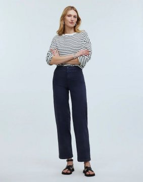 Women's The Emmett Wide-Leg Crop Pant: Welt Pocket Edition-Ink