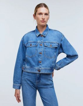 Women's Button-Front Denim Jacket-Grenhart Wash