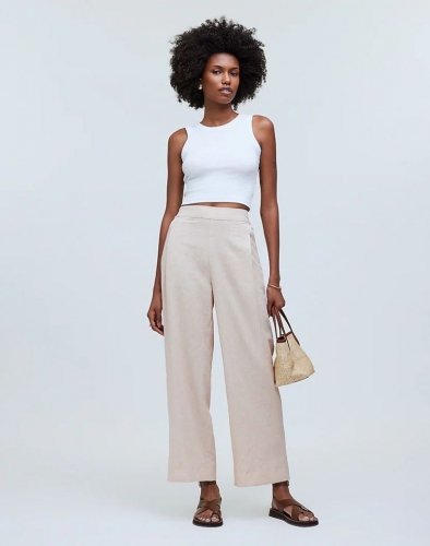 Women's Pull-On Straight Crop Pant-Natural Undyed