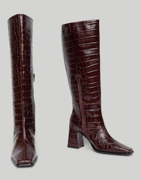 Women's Intentionally Blank TGIF Knee High Boot-Maroon