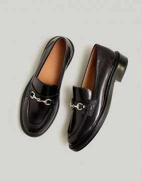 Women's The Vernon Bit Hardware Loafer in Leather-True Black