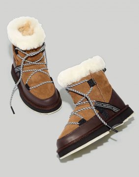 Women's EMU Australia Shearling Blurred Boots-Chestnut