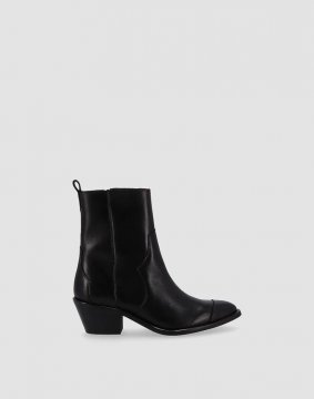 Women's ALOHAS Austin Leather Ankle Boots-Black