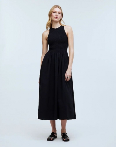 Women's The Melody Smocked Midi Dress-True Black